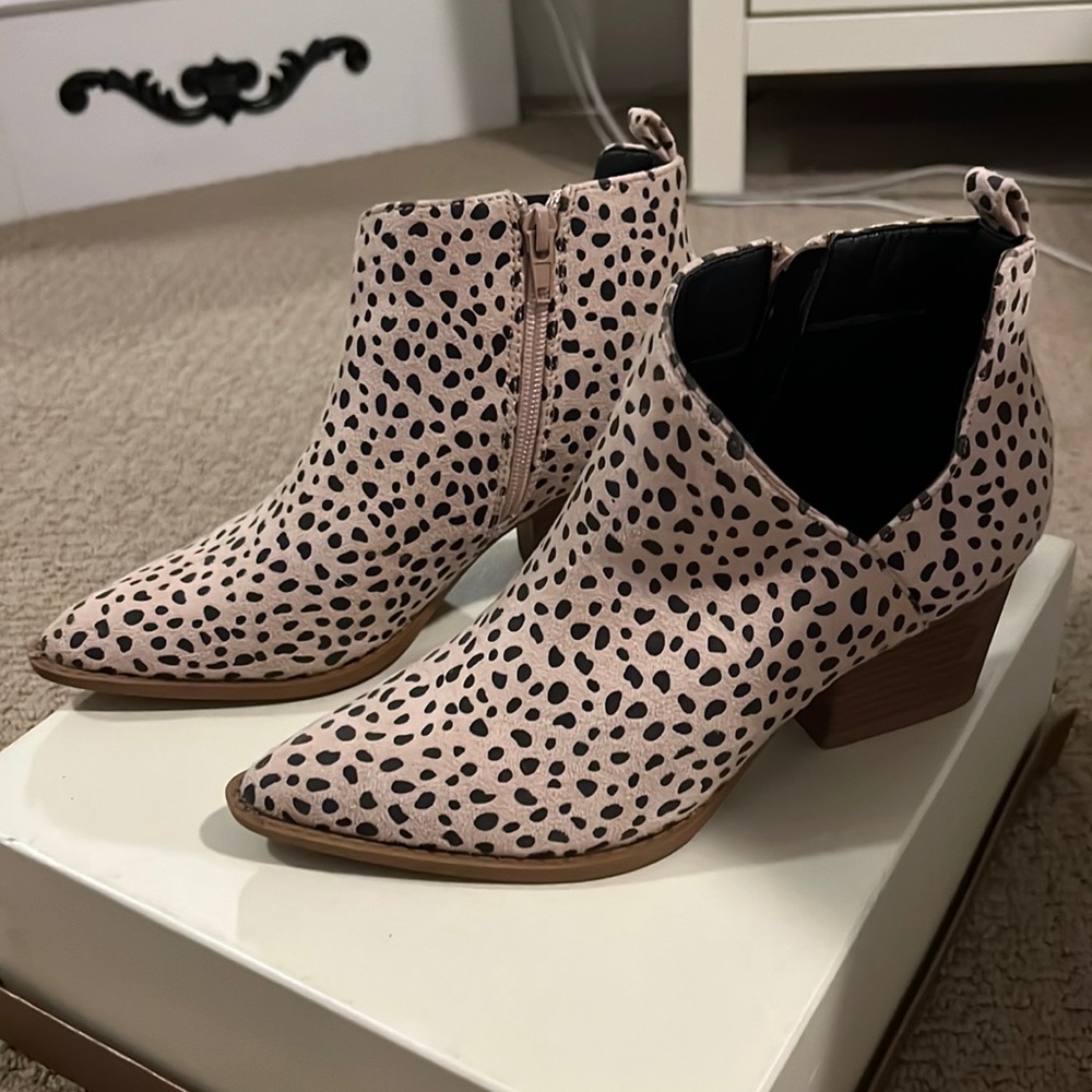 Animal print booties
